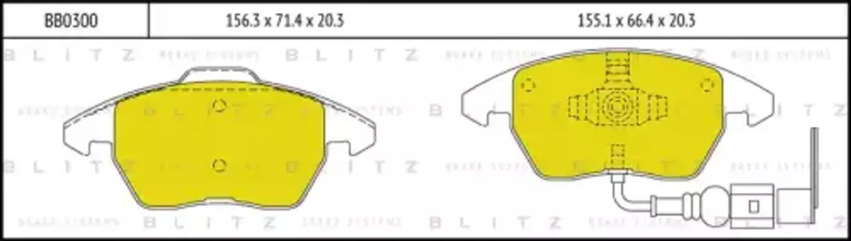 Тормозные колодки дисковые BLITZ BB0300