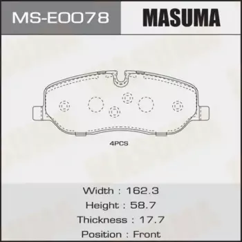 Тормозные колодки дисковые MASUMA MS-E0078