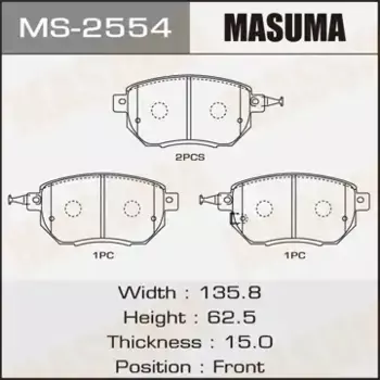 Тормозные колодки дисковые MASUMA MS-2554