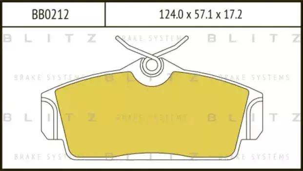 Тормозные колодки дисковые BLITZ BB0212