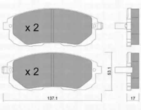 Тормозные колодки дисковые передняя ось METELLI 22-0876-1