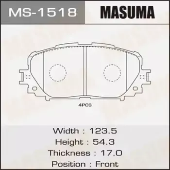 Тормозные колодки дисковые MASUMA MS-1518