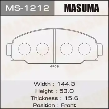 Тормозные колодки дисковые MASUMA MS-1212