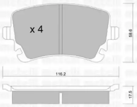 Тормозные колодки дисковые задняя ось METELLI 22-0554-2
