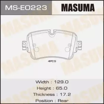Тормозные колодки дисковые MASUMA MS-E0223