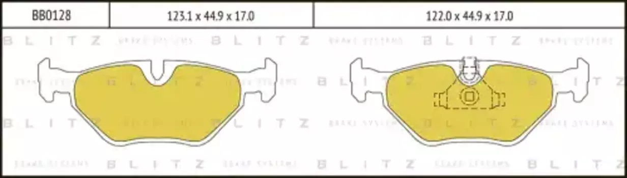 Тормозные колодки дисковые BLITZ BB0128