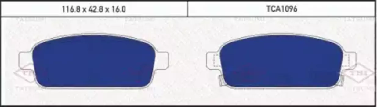 Тормозные колодки дисковые TATSUMI TCA1096