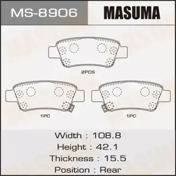 Тормозные колодки дисковые MASUMA MS-8906