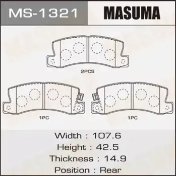 Тормозные колодки дисковые MASUMA MS-1321