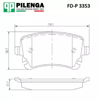 Тормозные колодки дисковые PILENGA FD-P 3353