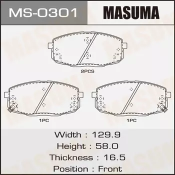 Тормозные колодки дисковые MASUMA MS-0301