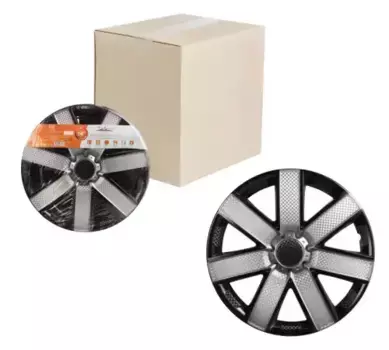колпаки колесные! 15' 'Гелакси Т', серебристый/черный, карбон, компл. 2 шт.\ AWCC-15-23 AIRLINE