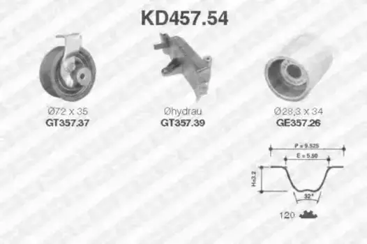 Комплект ГРМ SNR KD457.54