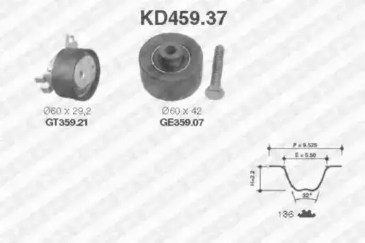 Комплект ГРМ SNR KD459.37