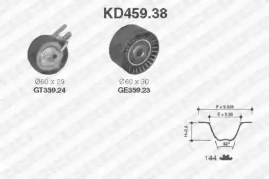 Комплект ГРМ SNR KD459.38