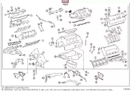комплект прокладок ДВС!\ Lexus LC200/LX570 0411138164 TOYOTA / LEXUS
