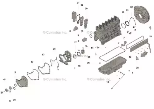 комплект прокладок! верхних\ Cummins 3802376