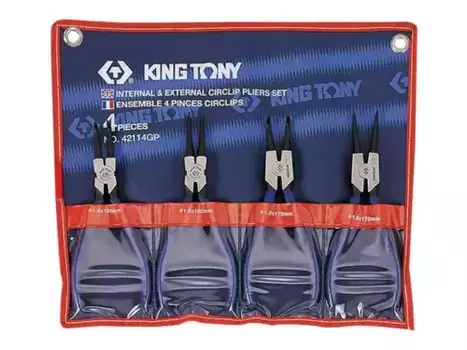 комплект съемников !стопорных колец 4 пр. KINGTONY\ 42114GP