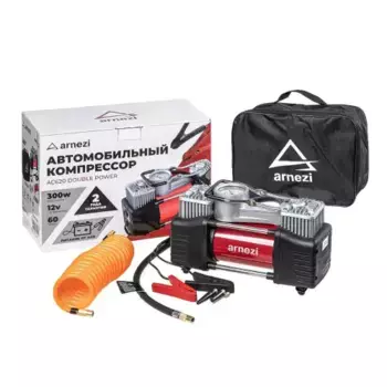 компрессор автомобильный! двухцилиндровый 10 бар, 60 л/мин, 300 Вт, AC620 DOUBLE POWER\ A0302013 ARNEZI
