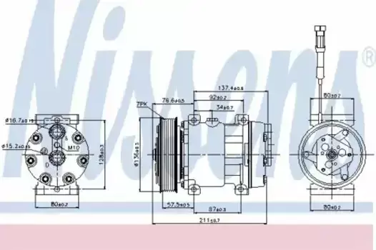 компрессор кондиционера! 24V d136mm\ DAF XF105 05> 89137 NISSENS