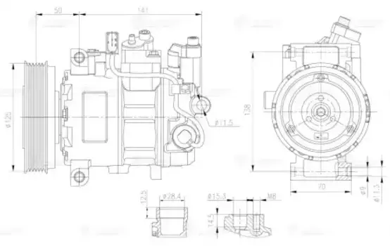 компрессор кондиционера!\ Audi A4/B7 04> LCAC 1832 LUZAR