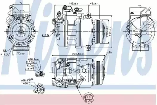 компрессор кондиционера!\ BMW E60 M57/N52 03> 89116 NISSENS