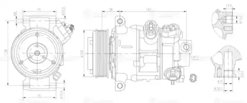 компрессор кондиционера!\ Dodge Caliber 06> LCAC 0349 LUZAR