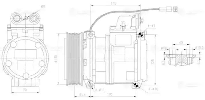 компрессор кондиционера!\ MB Actros MP1/Actros MP2/Atego 98>/Vario 96> LCAC 1540 LUZAR