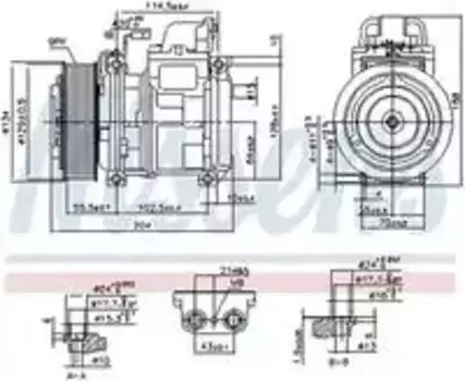 компрессор кондиционера!\MB ACTROS MP1/MP2/MP3/ATEGO/ECONIC W957/VARIO W670/UNIMOG 02> 890023 NISSENS