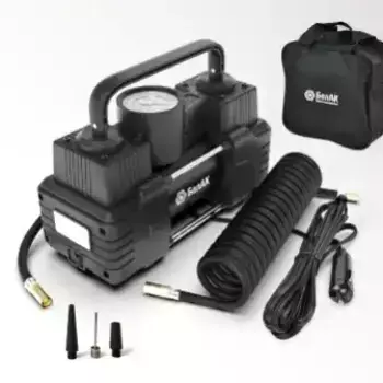 компрессор! Мистраль-55 12V 55 л/мин двухпорш с фонарем\ БАК99160 БЕЛАК