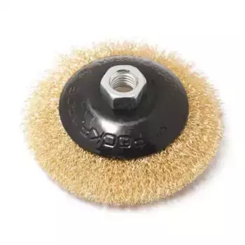 кордщетка! чашеобразная латунная для УШМ 100мм, в блистере\ RF-BWD004 ROCK FORCE