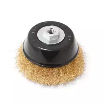 кордщетка! чашеобразная латунная для УШМ 125мм, в блистере\ RF-BWC005 ROCK FORCE