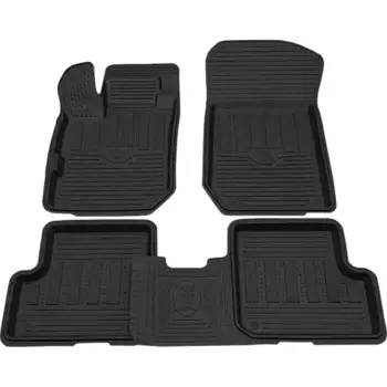 коврик салонный! резиновый, черный, борт 4см\ Renault Logan 14-18