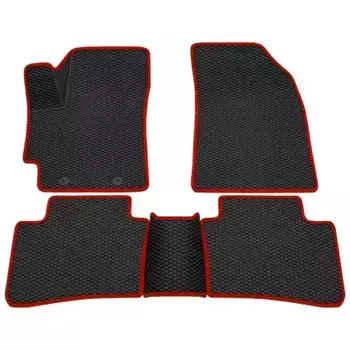 Коврики в салон REZKON 9220065204 Hyundai Creta 2021-н.в. 4 шт. красный черный