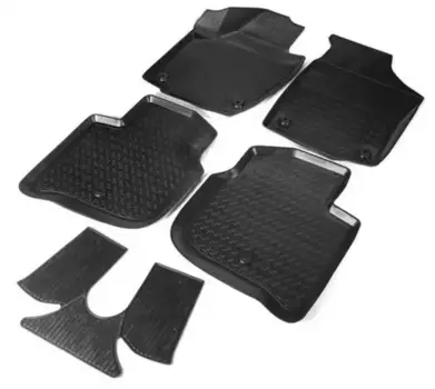 Коврики в салон RIVAL 15102001 Volkswagen Skoda Polo Rapid 2013-н.в. 5 шт. черный