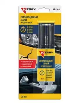KR-154-3 Эпоксидный двухкомпонентный клей прозрачный, 25 мл KERRY