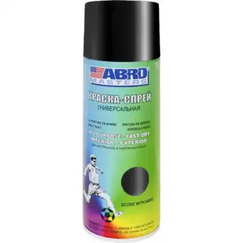 краска-спрей! акриловая 400мл № 11 чёрная блестящая ABRO\ SP-011