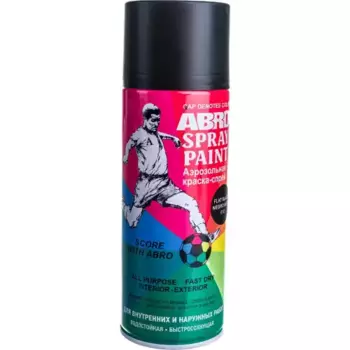 краска-спрей! акриловая 400мл № 12 чёрная матовая ABRO\ SP-012