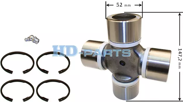 крестовина кардана! 52x147.50 со стопорами \Volvo FH12/FH16/FM7/FM9/FM10/FM12