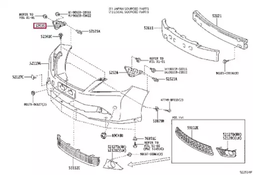 кронштейн бампера!\ Toyota