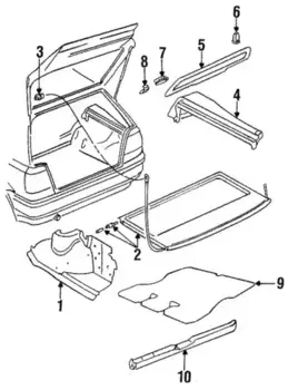 кронштейн крепл. крышки отделки багажн. отделения!\Skoda Fabia, VW Golf/Polo 84> 191867775A01C VAG