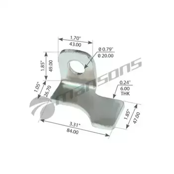 кронштейн полурессоры! (м)наружний 84x47x43x6mm (уголок левый)\FRL 360.165 MANSONS