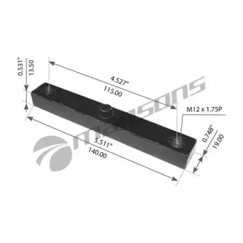 кронштейн рессоры!140x115x13,5x19mm M12x1,75 \ VOLVO FL6/FM9/10/12/FH12/16/FMX, RVI Premium 900.546 MANSONS
