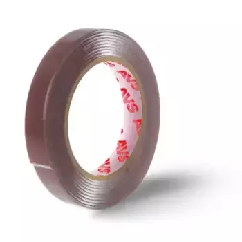 лента клейкая! двусторонняя SCH-031 12 mm x 5 m акриловая основа (серая)\ A40227S AVS