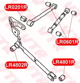 LR0201R САЙЛЕНТБЛОК РЫЧАГА ЗАДНЕЙ ПОДВЕСКИ, ВНУТРЕННИЙ VTR