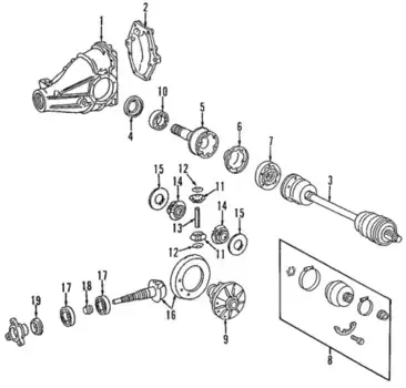 (MB.446) кольцо распорное заднего моста! d32x16 \Omn MB 207D-811D, Sprinter, VW LT2 108 353 00 42