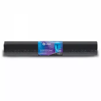 мешок для мусора! ПНД в рулоне, 120л, 65x105 17мкр (черный) (рул. 15 шт)\