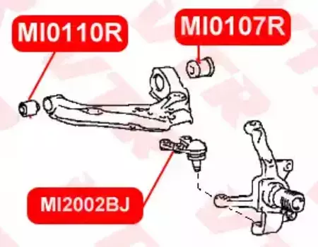 MI0110R САЙЛЕНТБЛОК НИЖНЕГО РЫЧАГА ПЕРЕДНЕЙ ПОДВЕСКИ, ПЕРЕДНИЙ VTR