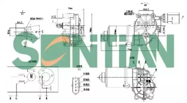 Мотор стеклоочистителя FIAT Doblo III 2010-2017/OPEL Combo 2012-2017 ZD143130 SONTIAN