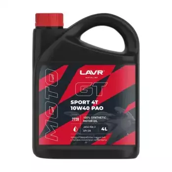 Моторное масло 4-х тактное LAVR LN7728 10W-40 синтетическое 4 л